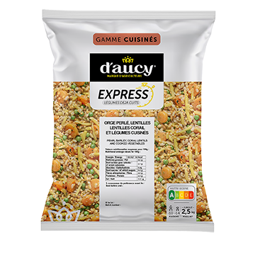 Orge perlé, lentilles corail & légumes cuisinés EXPRESS