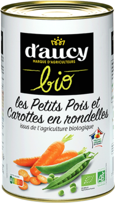 Petits pois et carottes en rondelles BIO