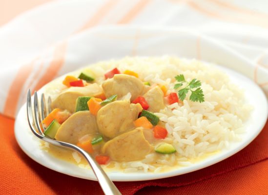 Poulet à l'Indienne et son riz sauce au curry
