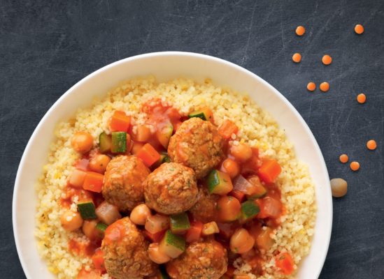 Couscous de légumes et boulettes aux lentilles