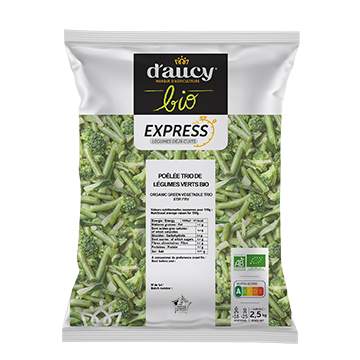 Poêlée Trio de légumes verts cuisinée BIO d'aucy Express