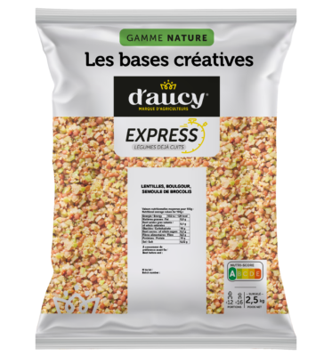 Base créative Lentilles, boulgour, semoule de brocolis d'aucy EXPRESS